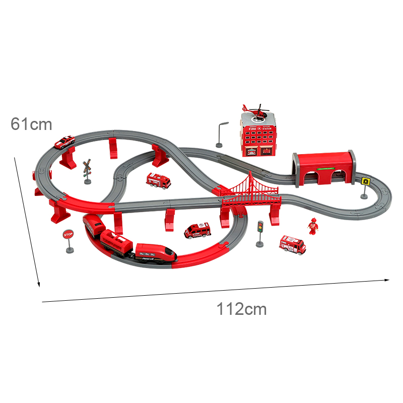 Toy Train Track Set - Set Jalur Kereta Plastik Merah DIY