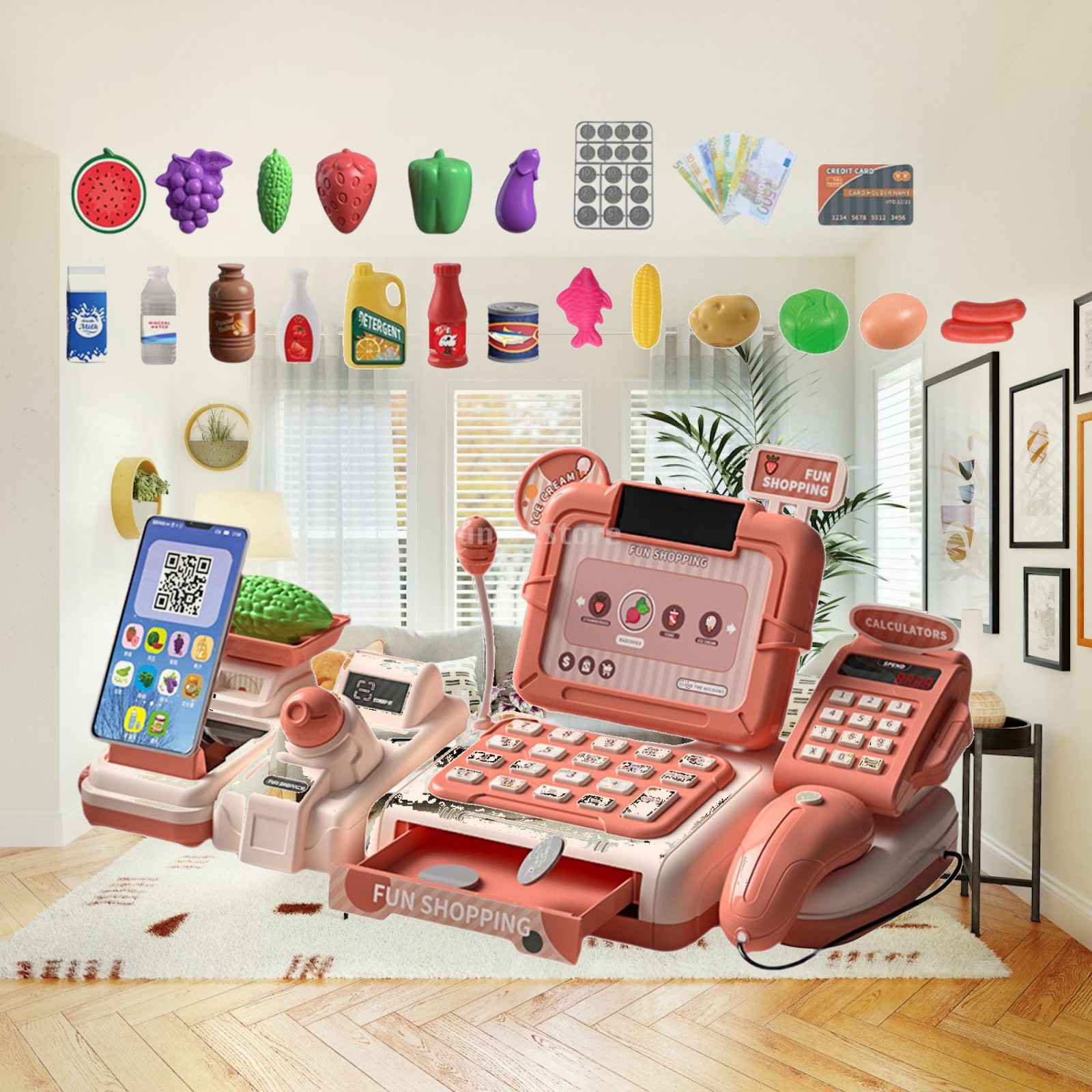 Kids Toys Stores - Mainan Kasir Supermarket untuk Anak, Set