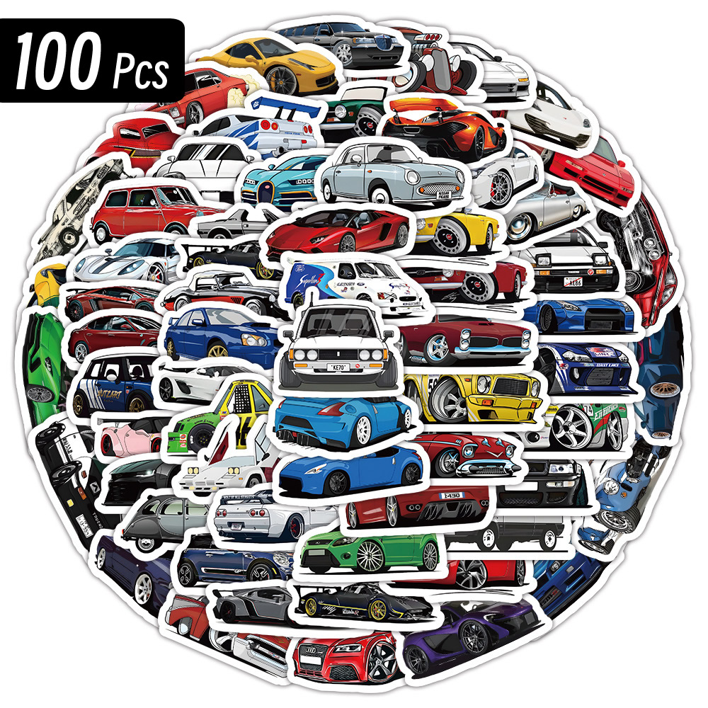Kids Toys 10 Year Old - Stiker grafiti mobil balap, 10/50/100 buah