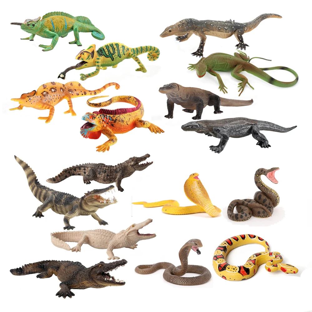 Kids Toys Under $10 - Mainan Model Bunglon Plastik Patung Buaya