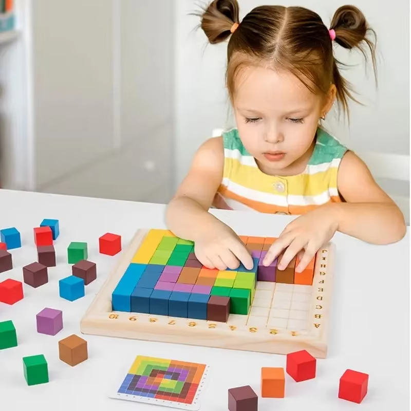 Kids Toys Under $10 - Mainan Puzzle Kayu Montessori 10*10 Blok