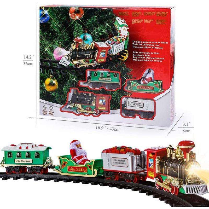 Set Kereta Listrik Natal denga - Toy Train Track Set ulasan dan harga