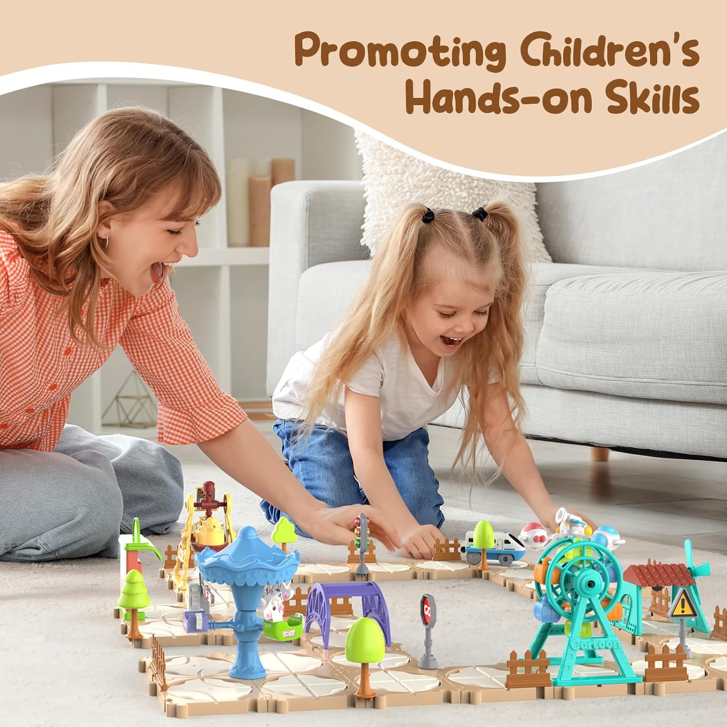Set Mobil Puzzle DIY, Permaina - Toy Train Track Set ulasan dan harga