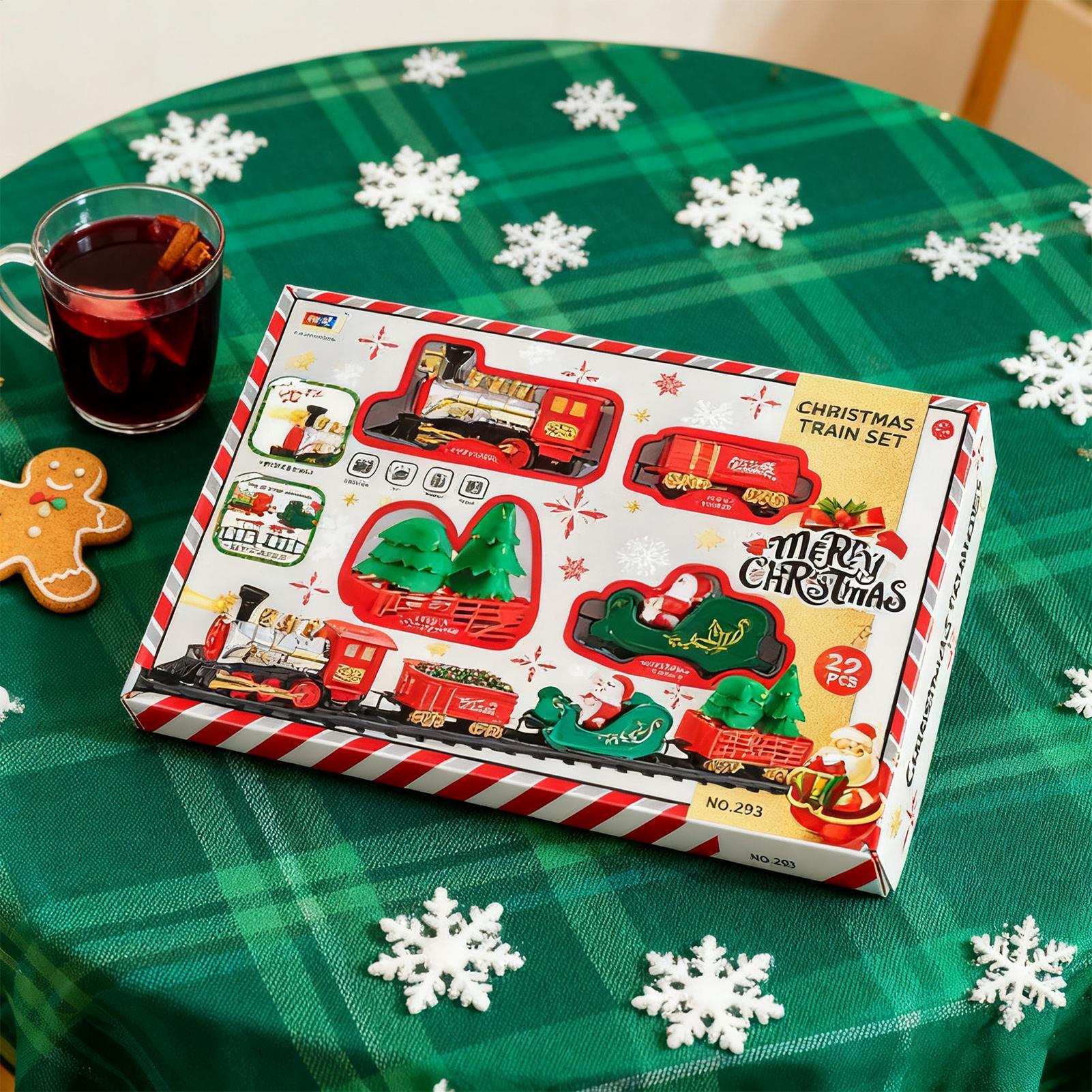 Kereta Natal dengan Lampu dan  - Toy Train Track Set ulasan dan harga