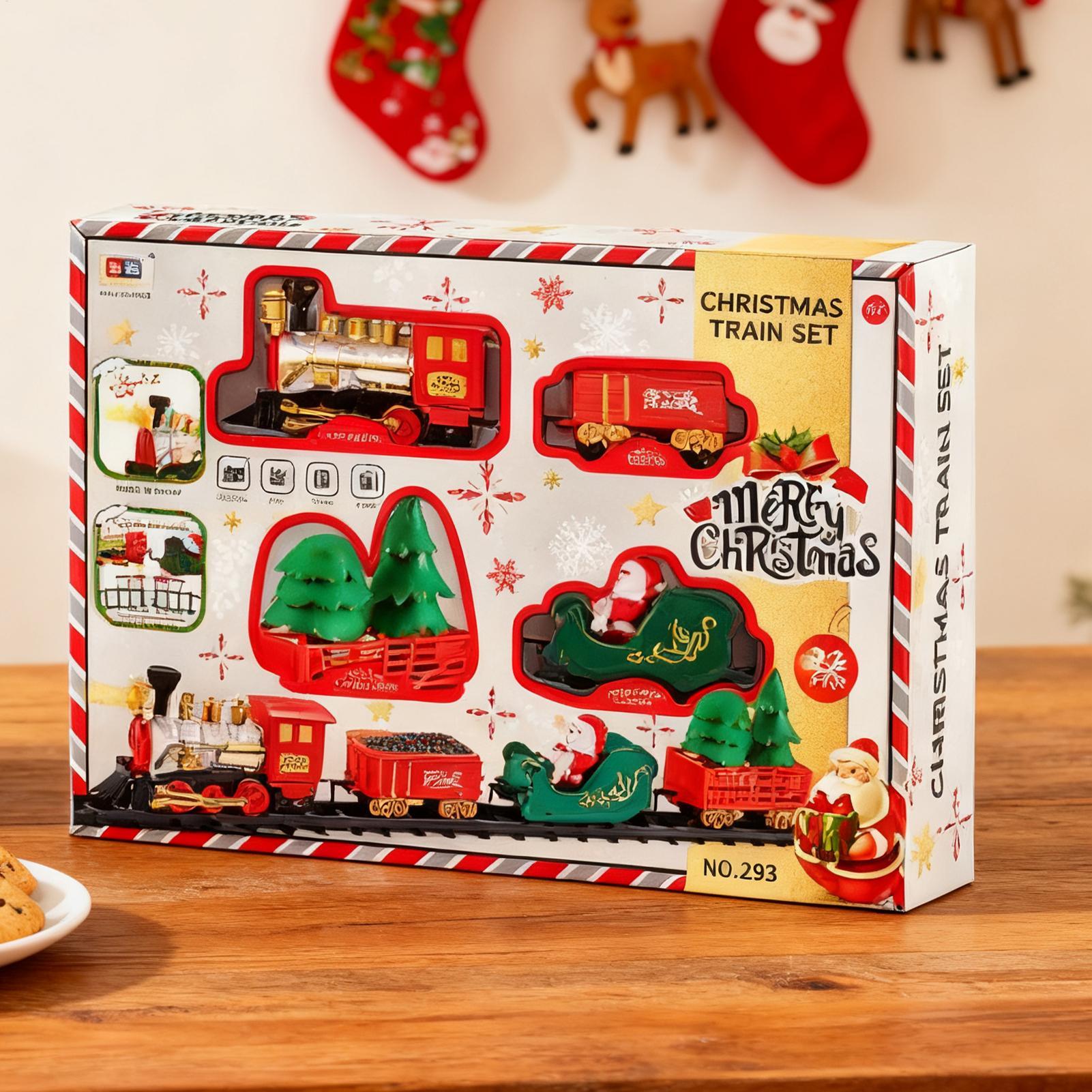 Kereta Natal dengan Lampu dan  - Toy Train Track Set ulasan dan harga