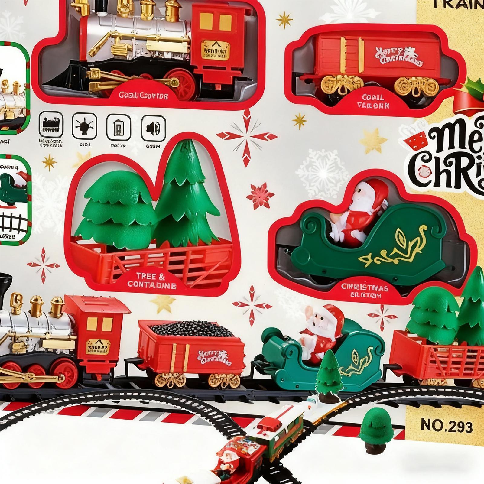Kereta Natal dengan Lampu dan  - Toy Train Track Set ulasan dan harga