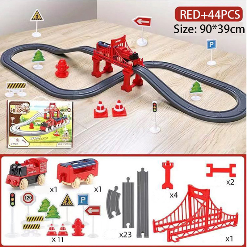 44Pcs/set Set Rel Kereta Listr - Toy Train Track Set ulasan dan harga