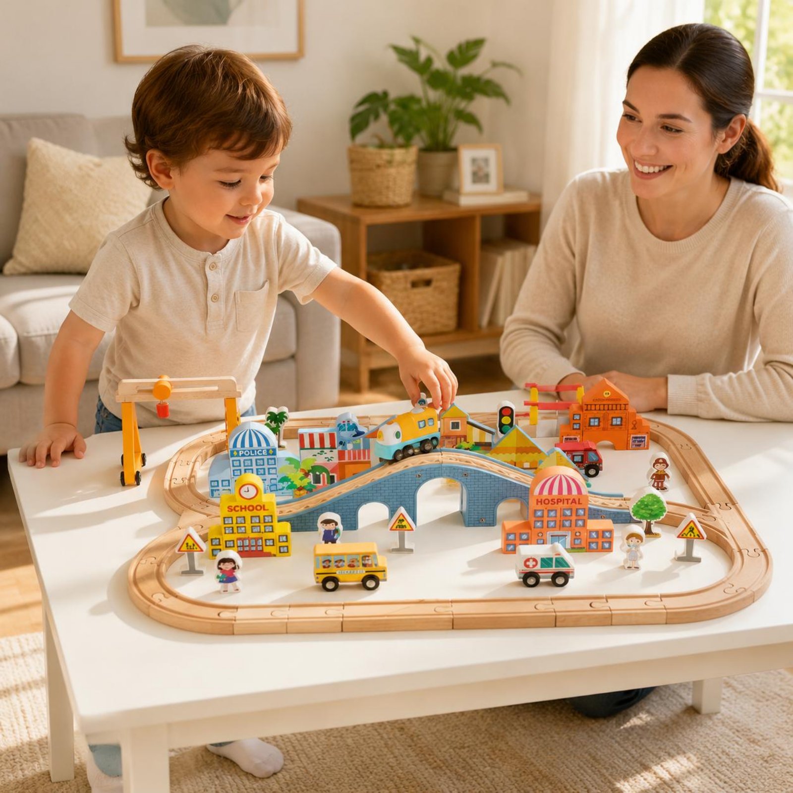 Set Kereta Kayu Edukatif Set R - Toy Train Track Set ulasan dan harga