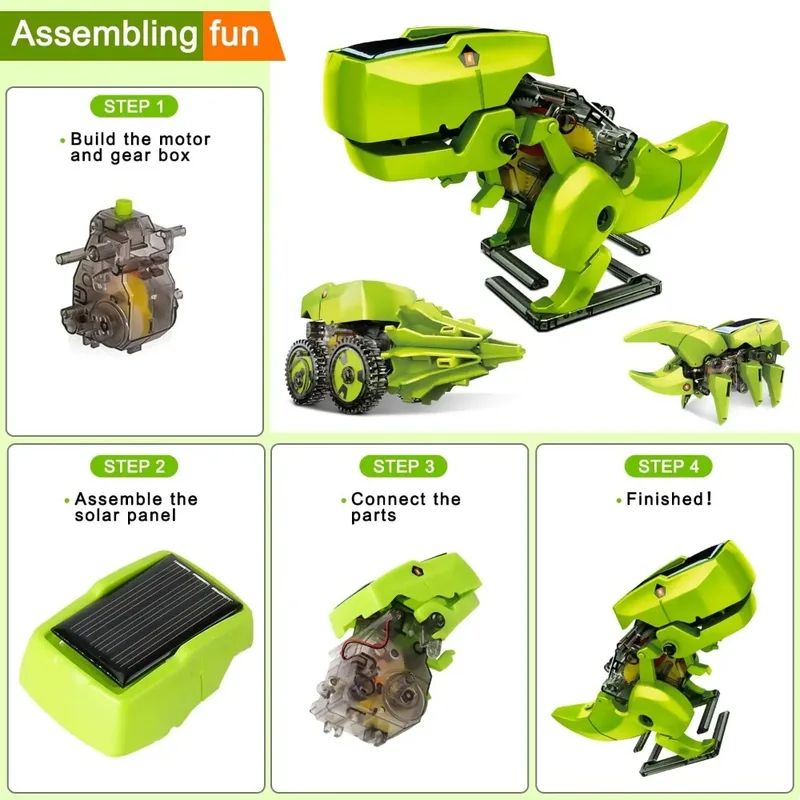 Kit Robot Tenaga Surya 3-in-1, - Kids Toys Under $10 ulasan dan harga